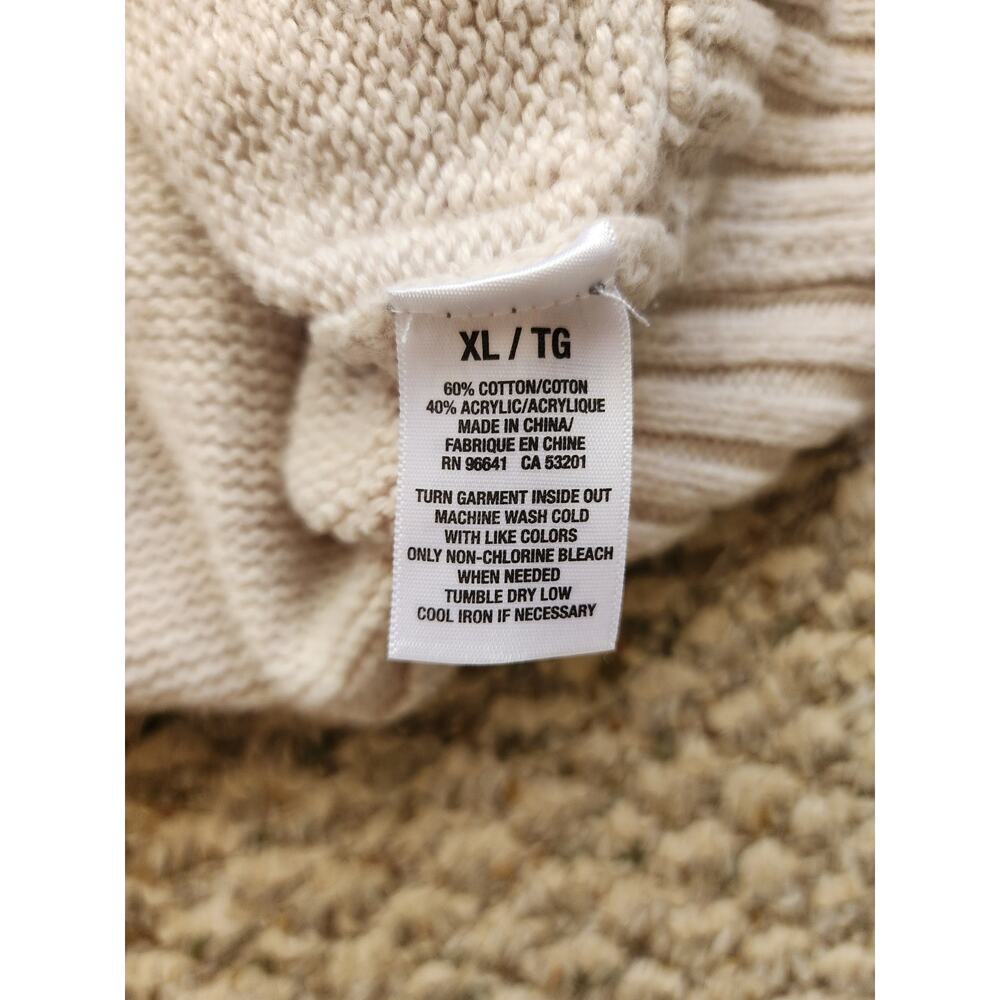AEROPOSTLE Men's XL Cream Sweater Buttoned Mock Neck Ribbed Hem Coastal Y2k - Picture 4 of 6